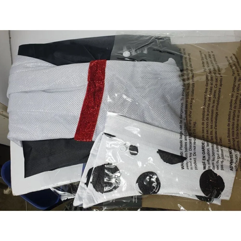 Girls Disney Villains Cruella De Vil Costume Dalmations Style Black & White Lg